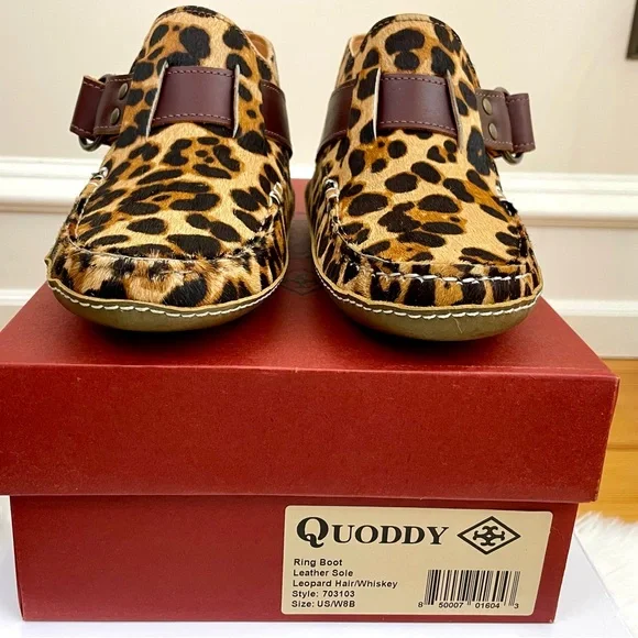 Quoddy Leopard Print Women's Shoes with Brown Accents - Picture 4 of 15